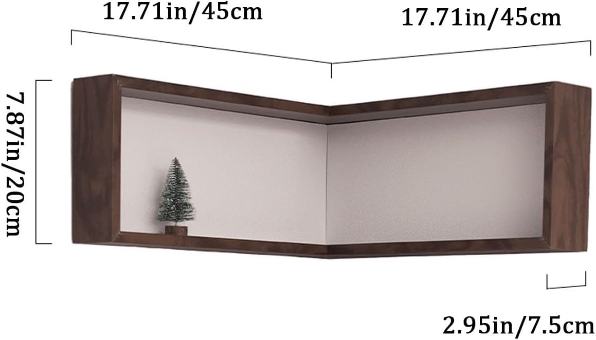 Wall Mounted Corner Shelf - Floating Shelves Save Space with Light Corner Display Shelf Stand Dustproof Storage, Heavy Duty Floating Shelves with LED Lights