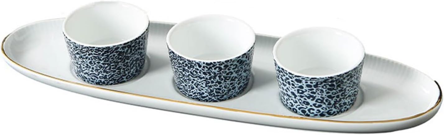 Soy Sauce Dish Hotel Restaurant Commercial Triple Platter Cold Dishes Snacks Snacks Salad Snack Plate Ceramic Tableware Dipping Bowls