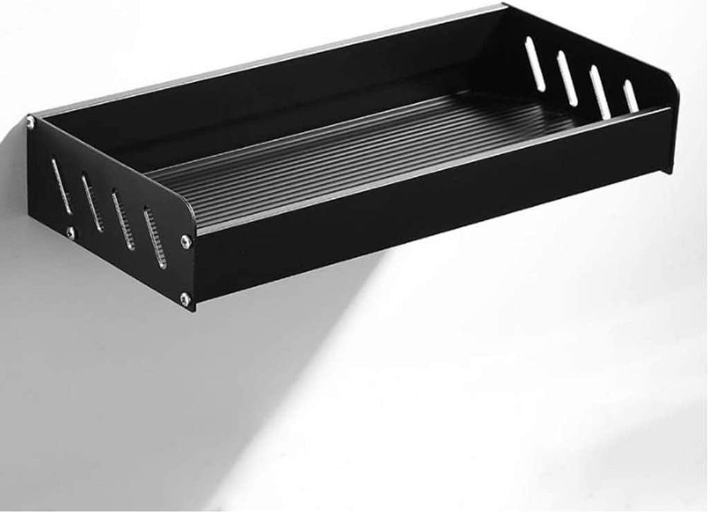 Generic Bathroom Shelf Bath Shower Shelf Aluminum Black Bathroom Corner Shelf Wall Mounted Black Aluminum Kitchen Storage/30Cm