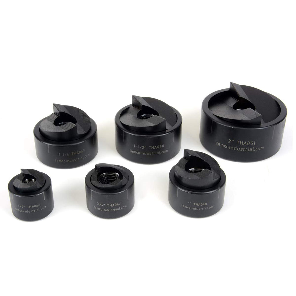 TEMCo TH0390 – Manual Knockout Punch Driver Kit (Set) for ½ inch to 2 inch Electrical Conduit Hole Sizes (1/2'-2' Conduit Size)