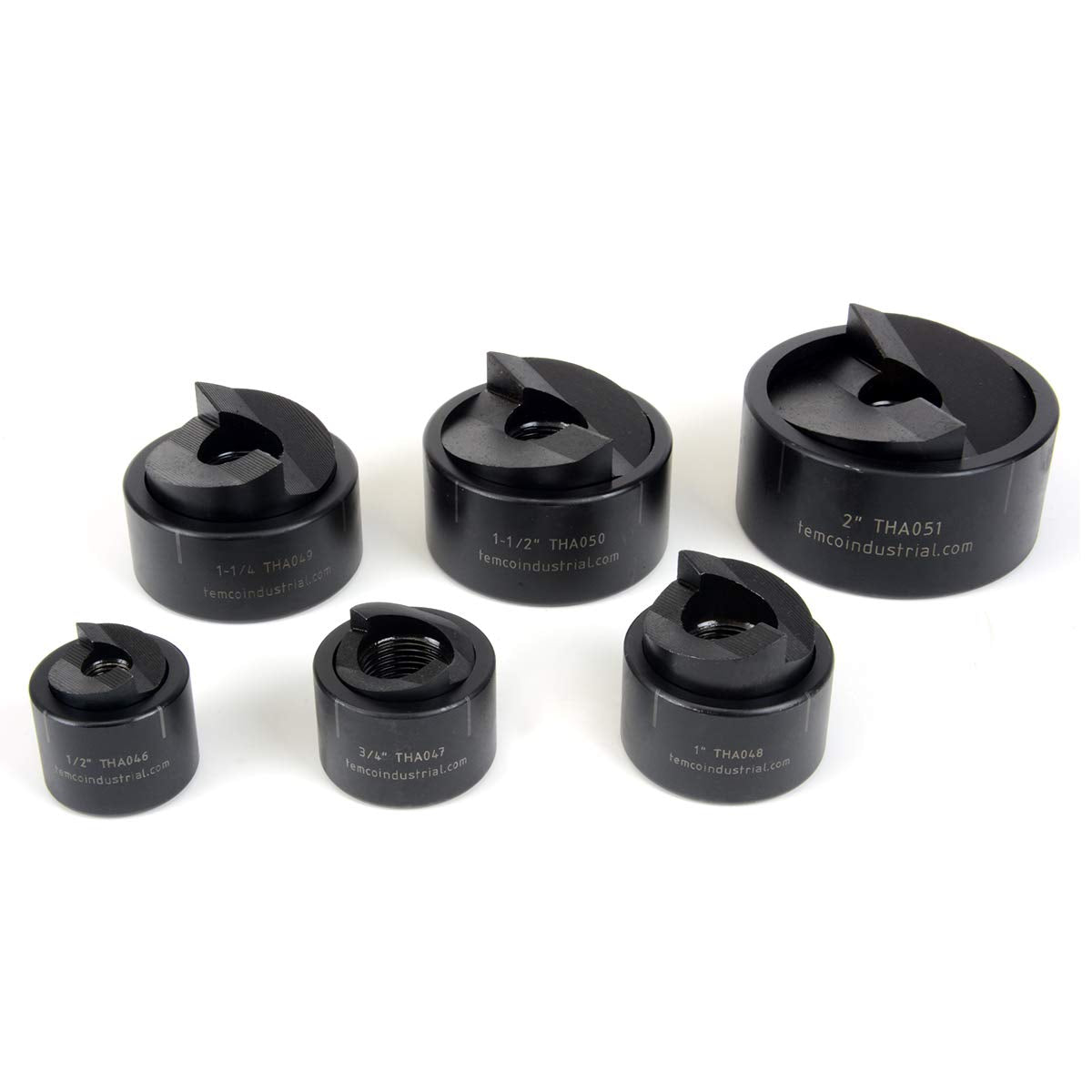 TEMCo TH0390 – Manual Knockout Punch Driver Kit (Set) for ½ inch to 2 inch Electrical Conduit Hole Sizes (1/2'-2' Conduit Size)