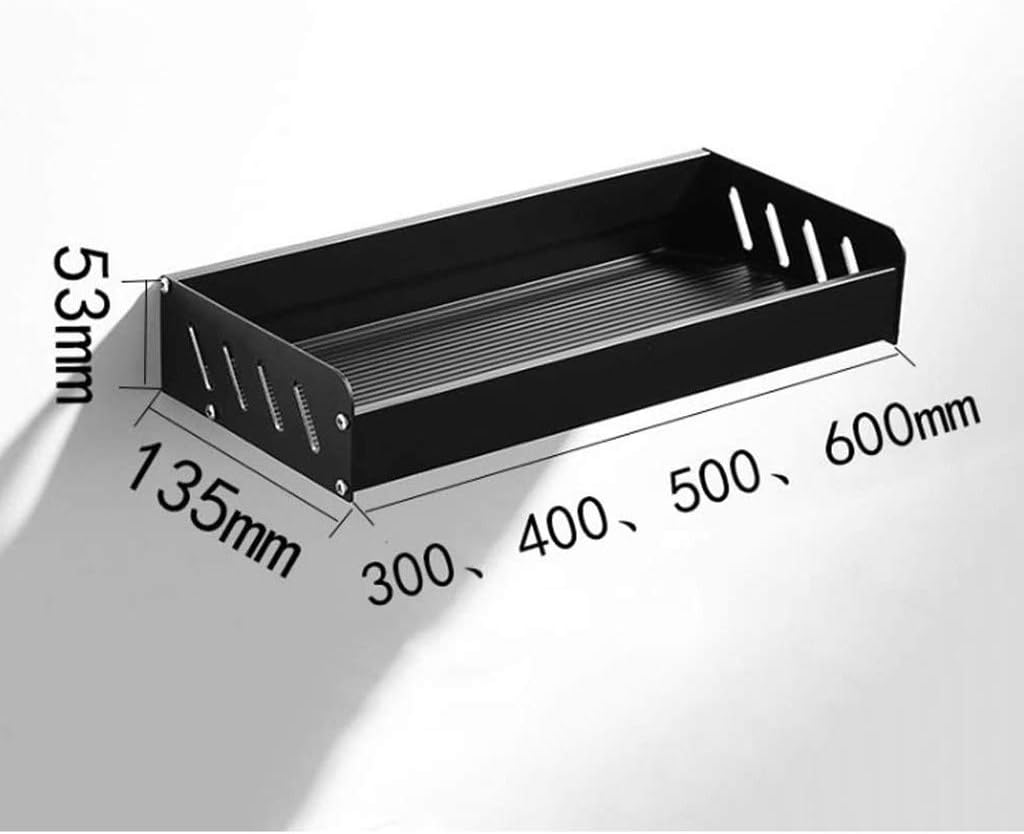 Generic Bathroom Shelf Bath Shower Shelf Aluminum Black Bathroom Corner Shelf Wall Mounted Black Aluminum Kitchen Storage/50Cm