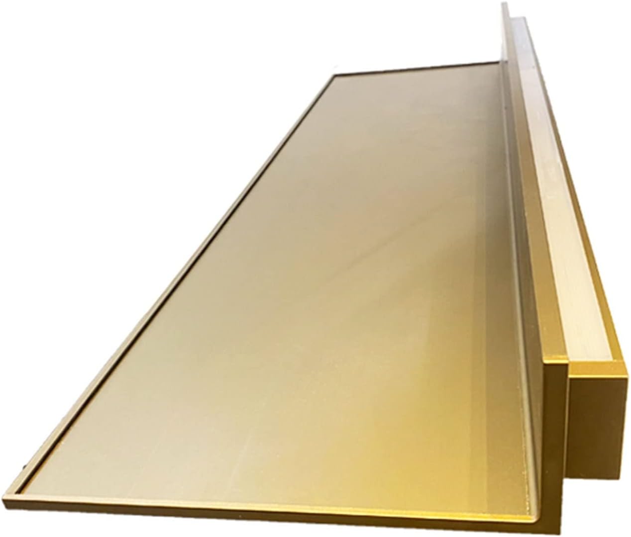 Storage Rack, LED Light Aluminum Wall Shelves, Floating Wall Shelves Floating Shelves Wall Mounted Light-Emitting Shelves for Plant Shelf Or Bookshelf (Gold-60x20cm