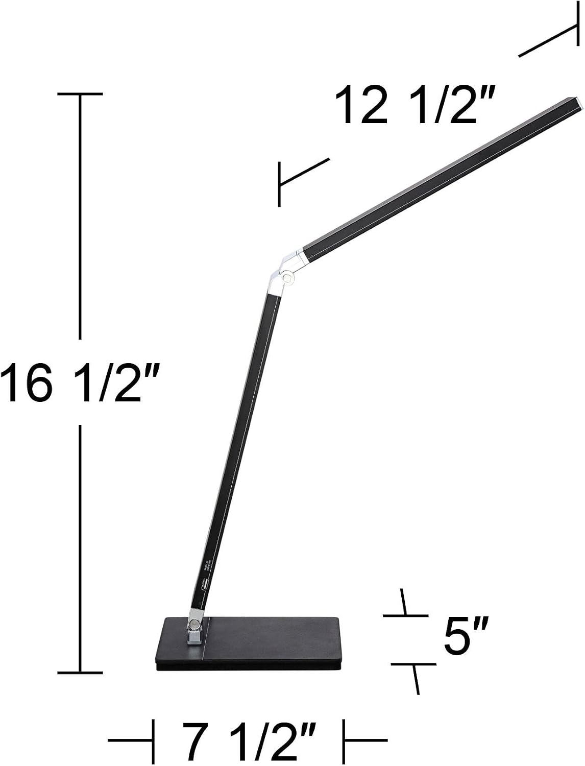 360 Lighting Jett Modern Desk Table Lamp 16 1/2' High with USB Charging Port and Nightlight LED Black Aluminum Touch On Off Dimmer for Bedroom House Bedside Nightstand Home Office Reading