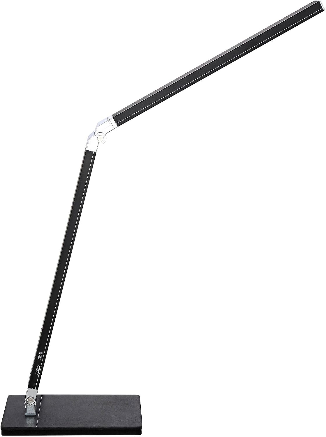 360 Lighting Jett Modern Desk Table Lamp 16 1/2' High with USB Charging Port and Nightlight LED Black Aluminum Touch On Off Dimmer for Bedroom House Bedside Nightstand Home Office Reading