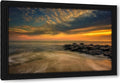 ArtDirect New Jersey-Cape May National Seashore Sunset on ocean and rocks 48x32 Huge Black Ornate Wood Framed Canvas Giclee Art by Jaynes Gallery