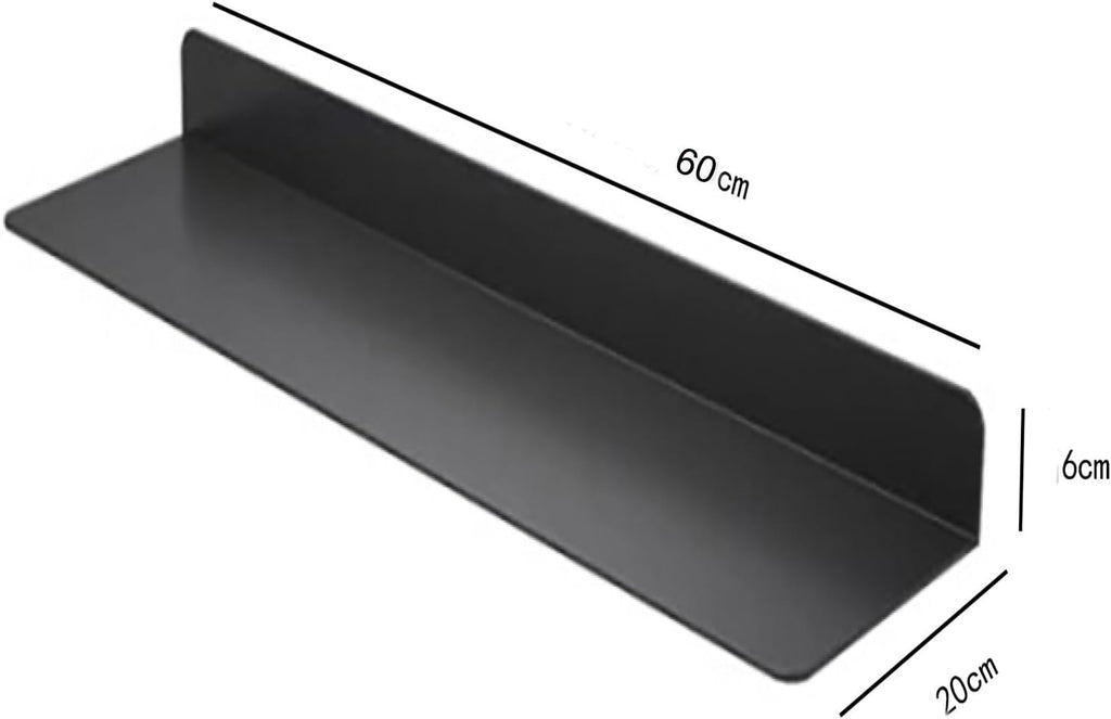 Floating Shelves Wall Mounted, Light-Emitting Shelves LED Light Wall Shelves Doesn't Take Up Wall Space Shelves Can Hold A Lot of Items (Color : Noir, Size : 60x20x6cm)