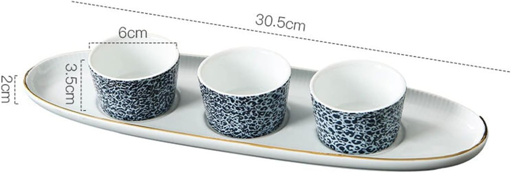 Soy Sauce Dish Hotel Restaurant Commercial Triple Platter Cold Dishes Snacks Snacks Salad Snack Plate Ceramic Tableware Dipping Bowls
