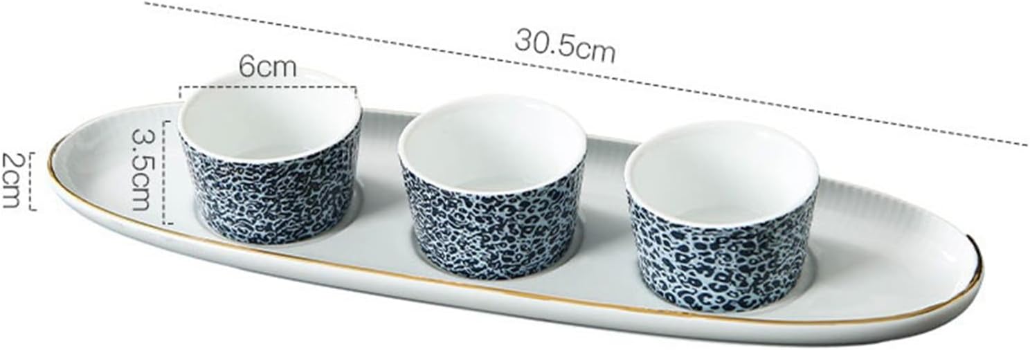 Soy Sauce Dish Hotel Restaurant Commercial Triple Platter Cold Dishes Snacks Snacks Salad Snack Plate Ceramic Tableware Dipping Bowls