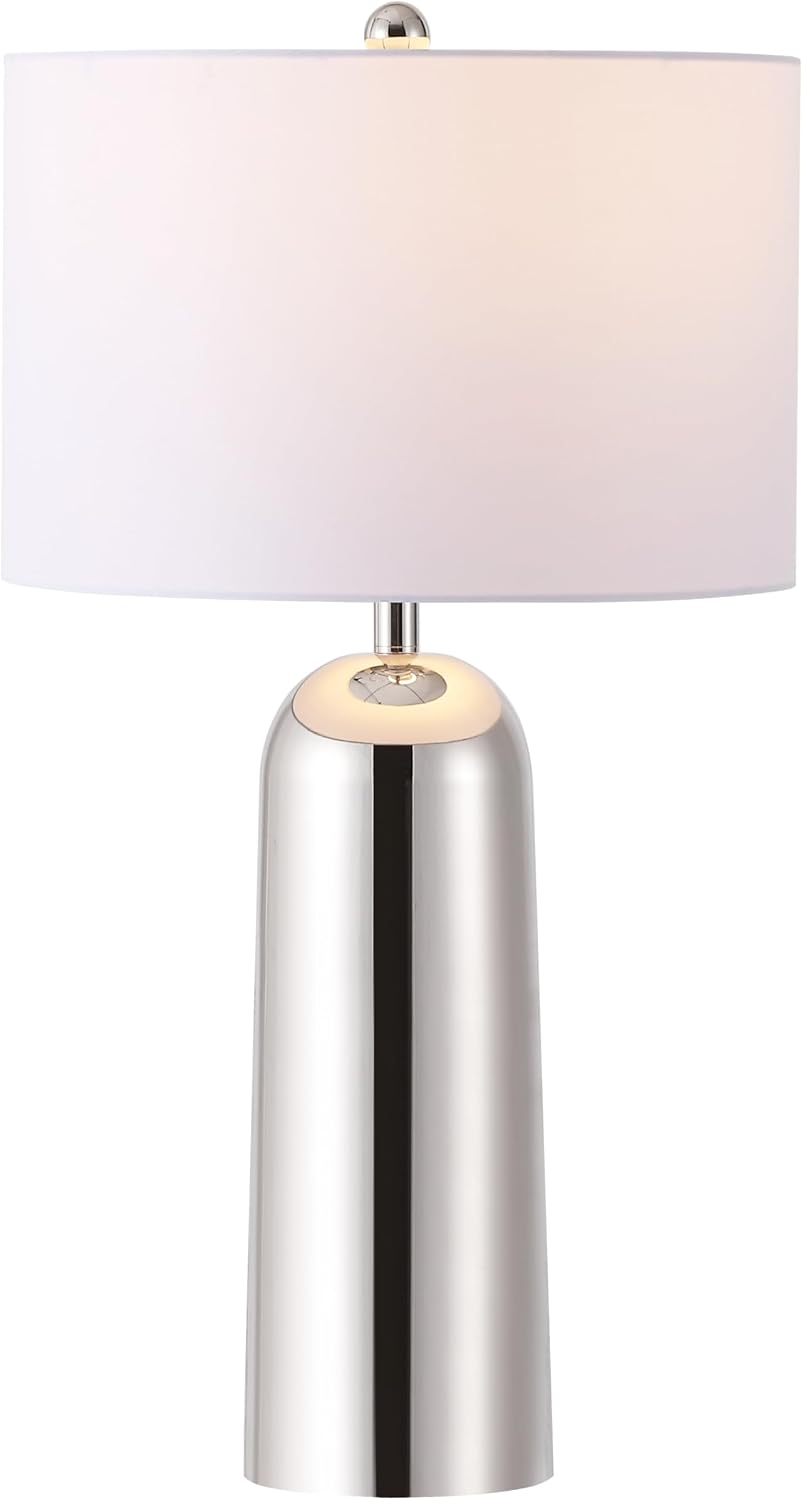 SAFAVIEH Couture Lighting Collection Chadric Silver/White 29-inch Table Lamp for Bedroom Living Room Home Office Desk Nightstand (LED Bulb Included)