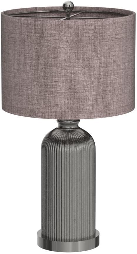 SAFAVIEH Lighting Collection Ashson Modern Contemporary Rustic Farmhouse Silver/ Ivory 26-inch Bedroom Living Room Home Office Desk Nightstand Table Lamp Set of 2 (LED Bulbs Included)