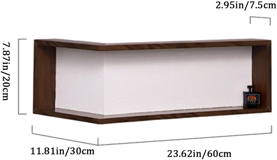 Wall Mounted Corner Shelf - Floating Shelves Save Space with Light Corner Display Shelf Stand Dustproof Storage, Heavy Duty Floating Shelves with LED Lights