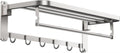 Bathroom Shelf Wall Floating Bathroom Bathroom Shelves Wall Mounted，Foldable Wall Mounted Double Towel Holder with Towel Bar Polished 304 Stainless Steel Towel Shelf Floating Shelves Corner Shower ( S