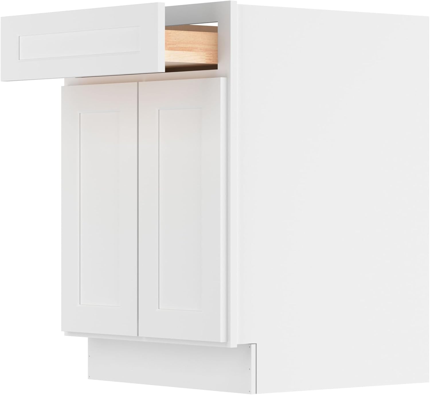 Furinno Shaker Drawer Base Kitchen Cabinet with 2-Doors, Ready to Assemble, 24 D x 24 W x 34.5 H, White