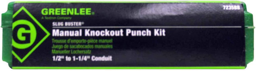 Greenlee 7235BB Slug-Buster 1/2' - 1-1/4' Manual Knockout Set for Use With KRW-1 High-Leverage Ratchet Wrench, Hole Punching Knockout Kit