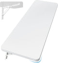 Neoaider Wall Mounted Folding Table 47.2'L x 19.7'W, Laundry Folding Table with Heavy Duty Metal Collapsible Shelf Brackets, Wall Mounted Desk Fold Down for Small Spaces, White