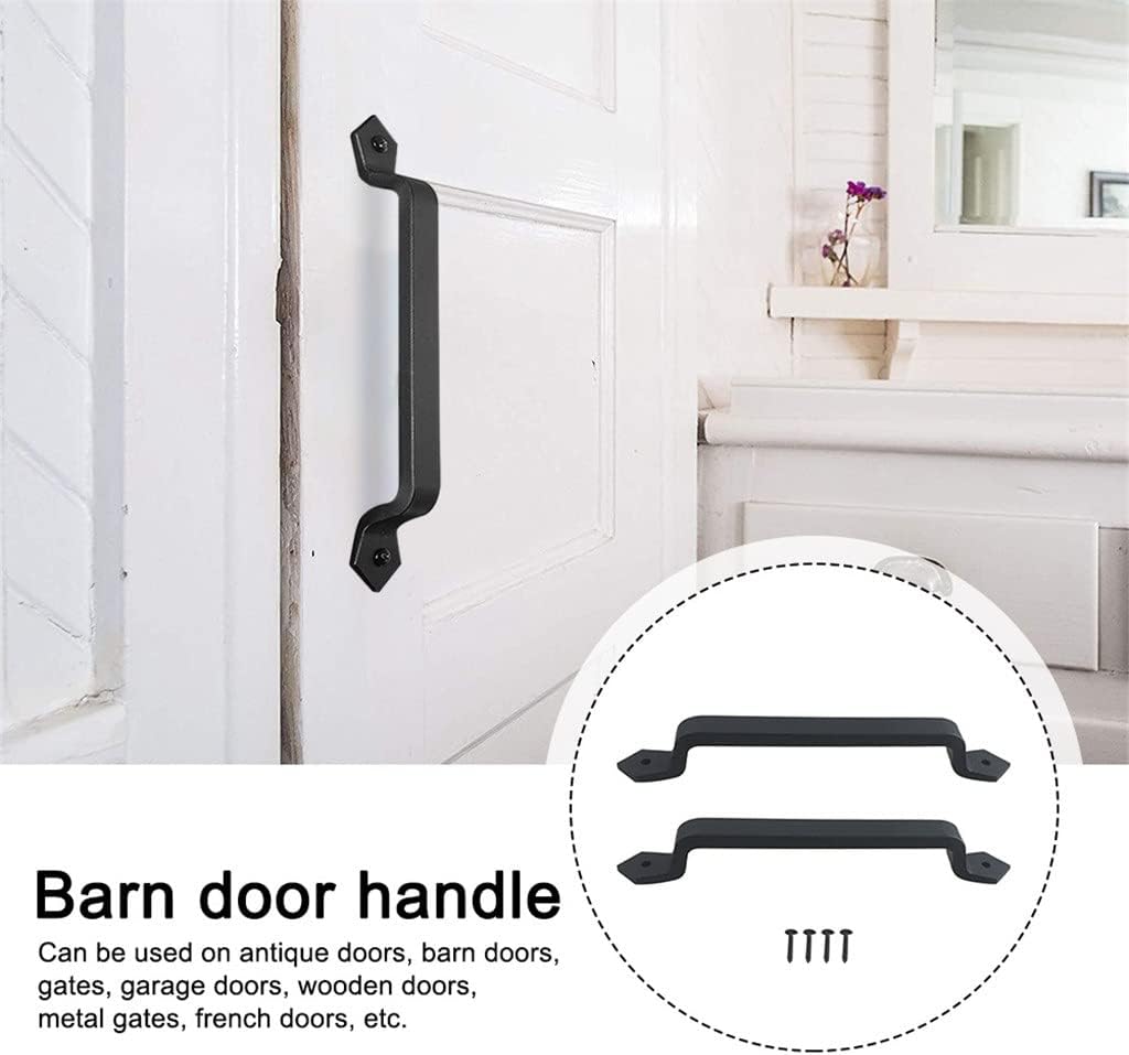2 Pcs 11 Inch Sliding Barn Door Handle Vintage Heavy Duty Pull Set for Gate Kitchen Furniture Cabinet Closet Drawer Screws Inclu
