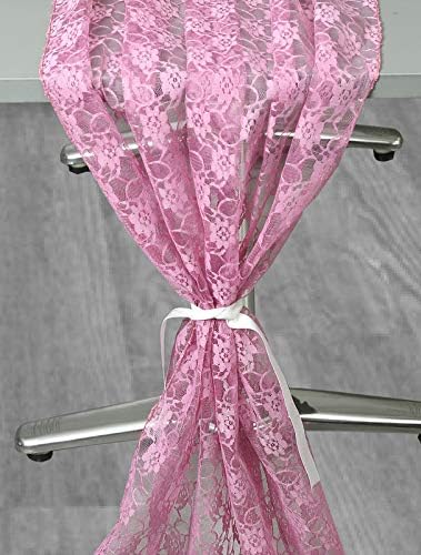 VDS Table Runner Lace Runner for Wedding Reception Party Table Decoration 27 x120 Inch (Pack of 20 Dusty Pink)