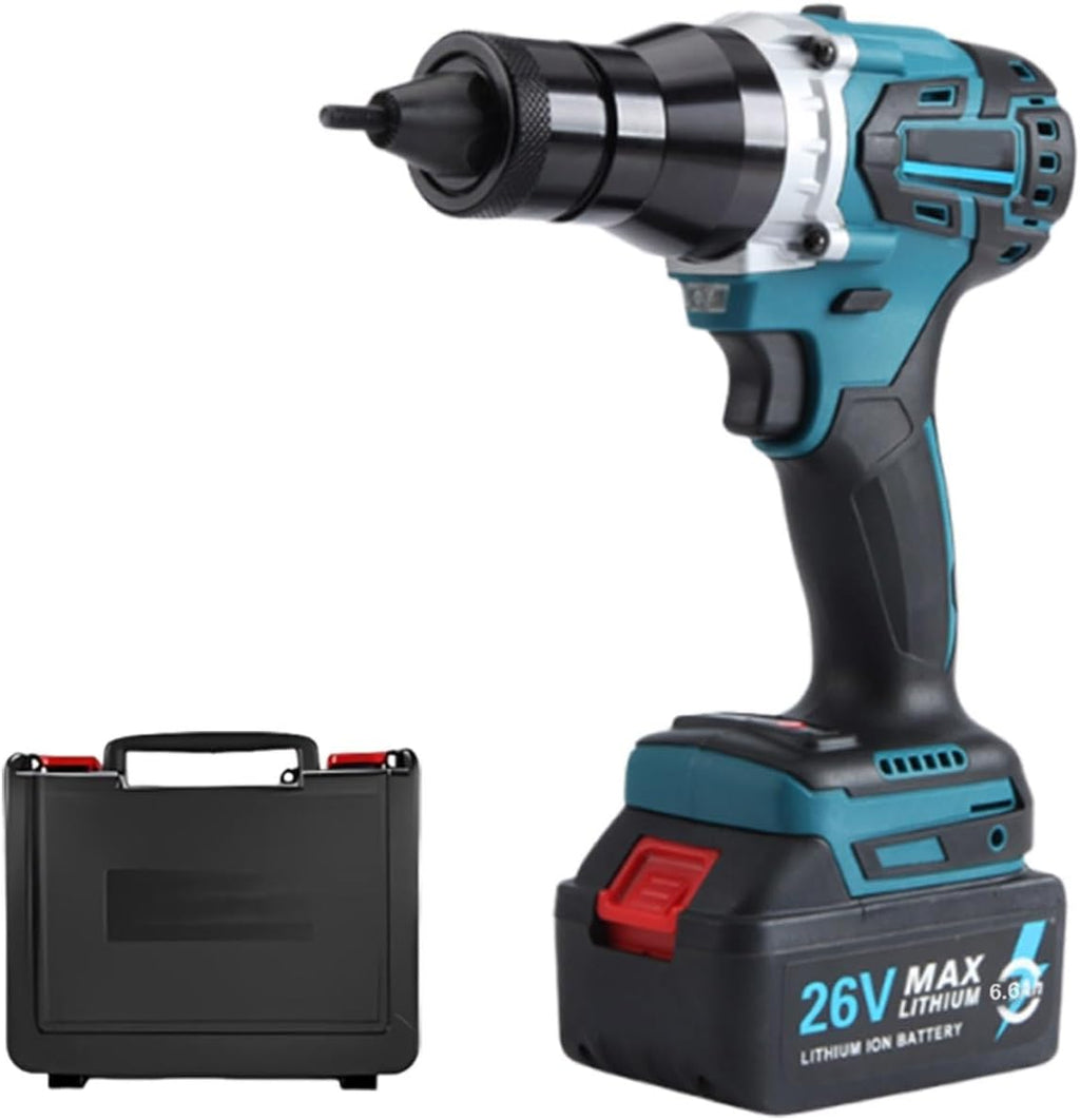 Assembly Nutsert Cordless Riveting Guns, Brushless Automatic Riveter with 6600mah Battery, Pop Rivet Insert Installation Tool for Aluminum & Stainless Rivet Nuts(6.6Ah)