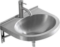Stainless Steel Single Bowl Sink Wall-Mounted Triangle Wash Basin Kitchen Sink, Easy to Install(with Faucet and Inlet Pipe) (Color : Silver, Size : A) (Silver E)