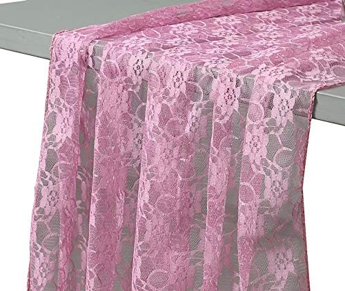 VDS Table Runner Lace Runner for Wedding Reception Party Table Decoration 27 x120 Inch (Pack of 15 Dusty Pink)