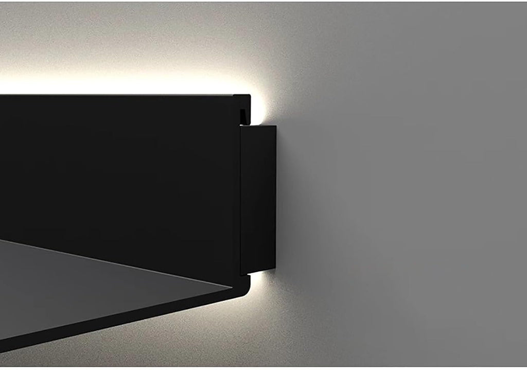L-Shape Aluminum Alloy Wall Shelf, Illuminated Wall Shelf Built-in LED,Aluminum Alloy Display Stands,Floating Shelves Wall Mounted,Light Creative Metal Display Shelves(Gold 80cm/31.5in)