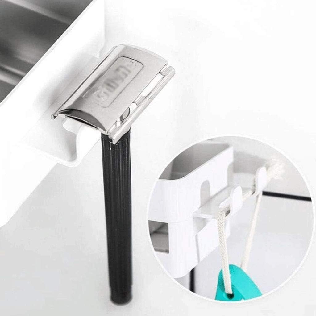 Bathroom Corner Shelf,Wall-Mounted Drain Rack,Adhesive Shower Caddy with 4 Hooks,Bath Storage Holder Basket Kitchen Storage Organizer No Drilling
