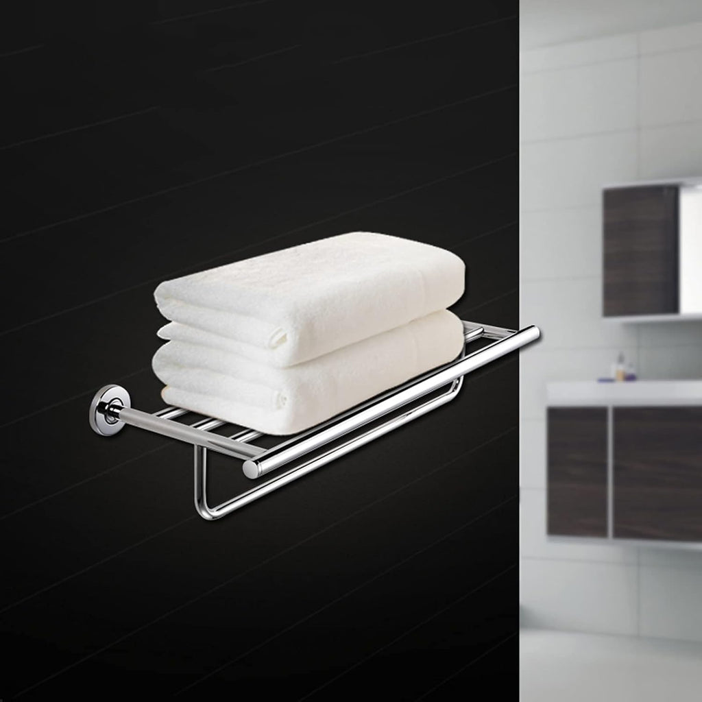 Bathroom Shelf Wall Floating Bathroom Bath Towel Rack 23.6 Inch Bathroom Shelves,Wall Mounted Multifunctional Double Towel Bars,304 Stainless Steel Polished Floating Shelves Corner Shower Caddy