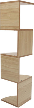 Creative 5-Tier Wall-Mounted Wooden Corner Shelf, Light Walnut Storage Rack for Home Bedroom, Practical Floating Storage Organizer with Conversion Corner Design for Books and Decor