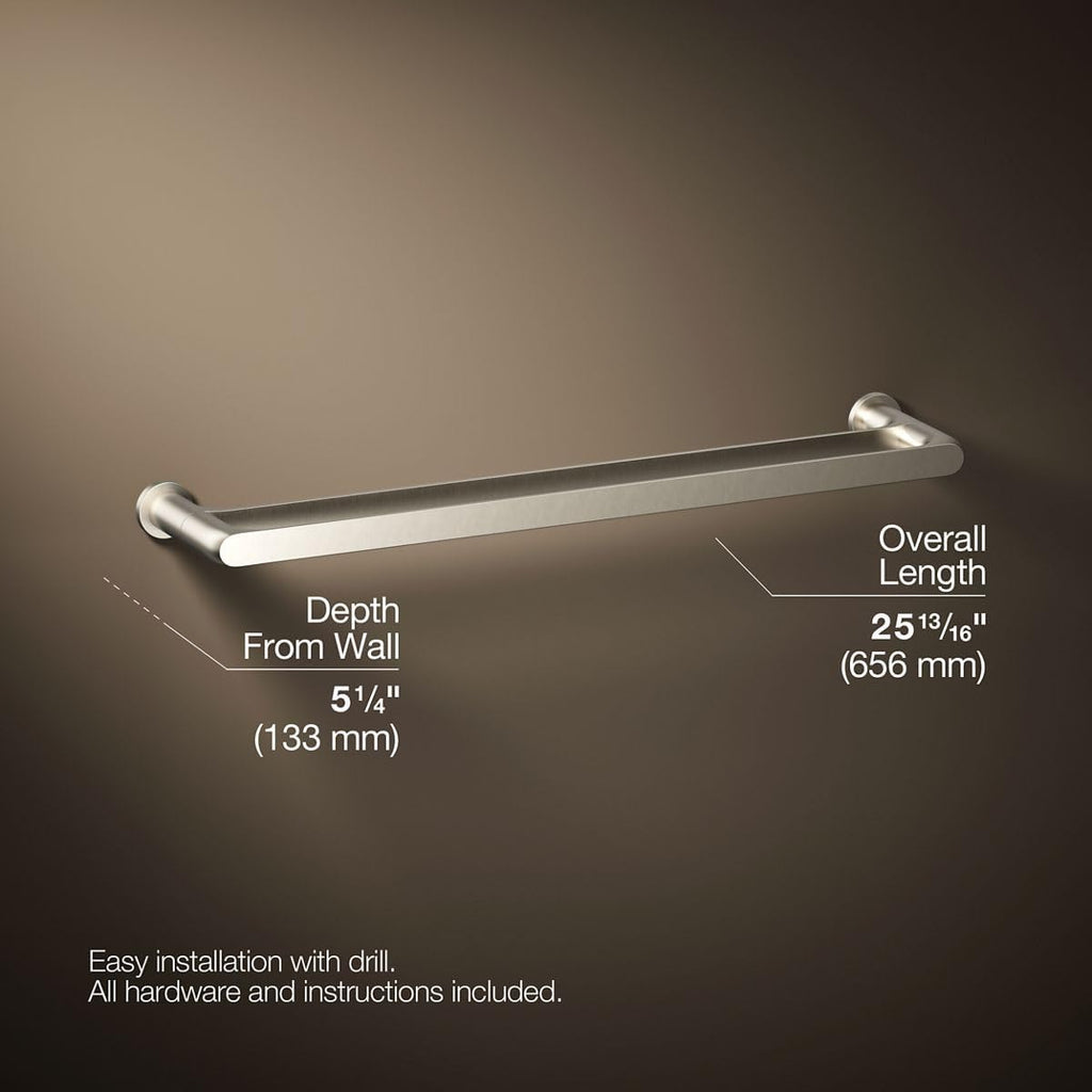 Kohler 97496-BN Avid® 24' Double Towel bar, Vibrant Brushed Nickel