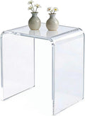 Clear Transparent Acrylic End Table with Rounded Edges,18' H Compact Small Table, Acrylic Side Table Suitable for Living Room, Night Stands for Bedrooms, Modern Occasional Tables