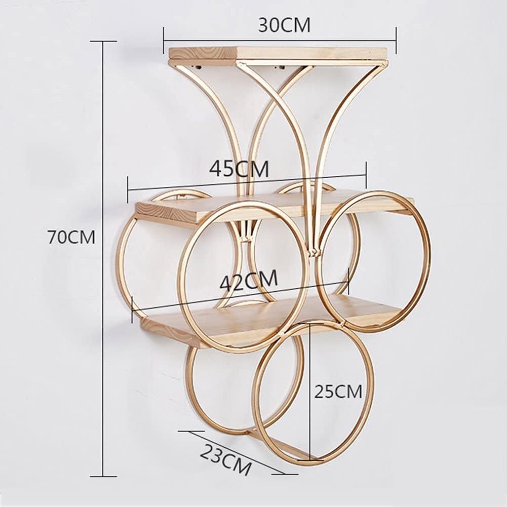 Corner Shelves Wall Mounted Floating Shelves Paint Process 3 Tier Golden Wall Decoration Shelf Wall Rack Strong Bearing Capacity Large Storage Rack for Room/Kitchen/Office