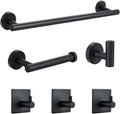 Stainless Steel Bathroom Hardware Set Robe Hook Towel Rail Bar Rack Bar Shelf Toilet Paper Holder Bathroom Accessories Sets,6pcs A Set Black,1