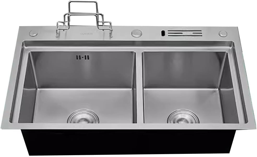 Single Bowl Stainless Steel Sink Large Capacity Double Bowl Sink Bare Tank Household Kitchen Sink Washidishes Sink (78 * 46 * 22Cm