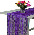 VDS Table Runner Lace Runner for Wedding Reception Party Table Decoration 27 x120 Inch (Pack of 15 Cadbury Purple)