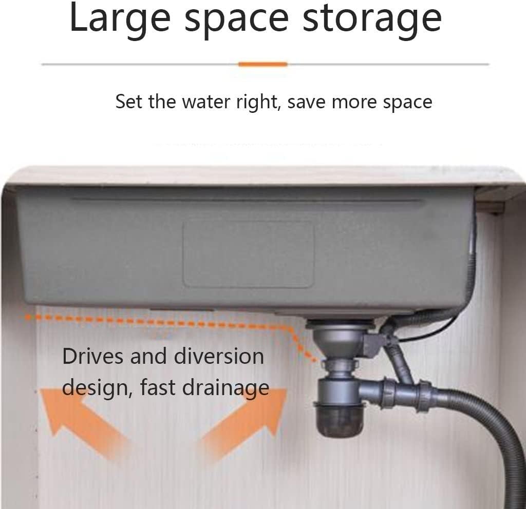Kitchen Sink Pull-Out Waterfall Faucet Sink Single Bowl Sink for Undermount and Built-in Installation/Black/75 * 45 * 20Cm (Black-75 * 45 * 20Cm