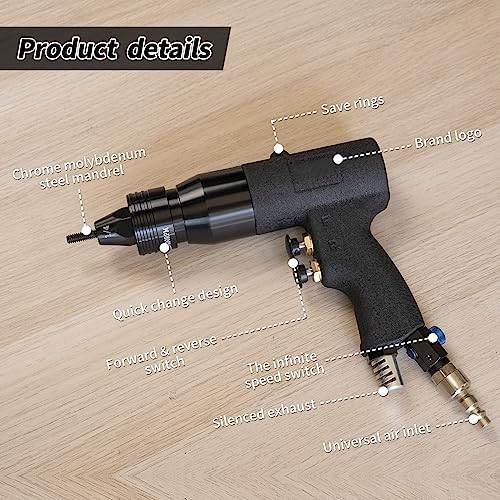 Pneumatic Hydraulic Rivet Nut Gun Pneumatic Riveter Automatic Rivet Nut Gun, Pop Rivet Nut Gun for Body Panels Bicycle Attachments Furniture (#10)