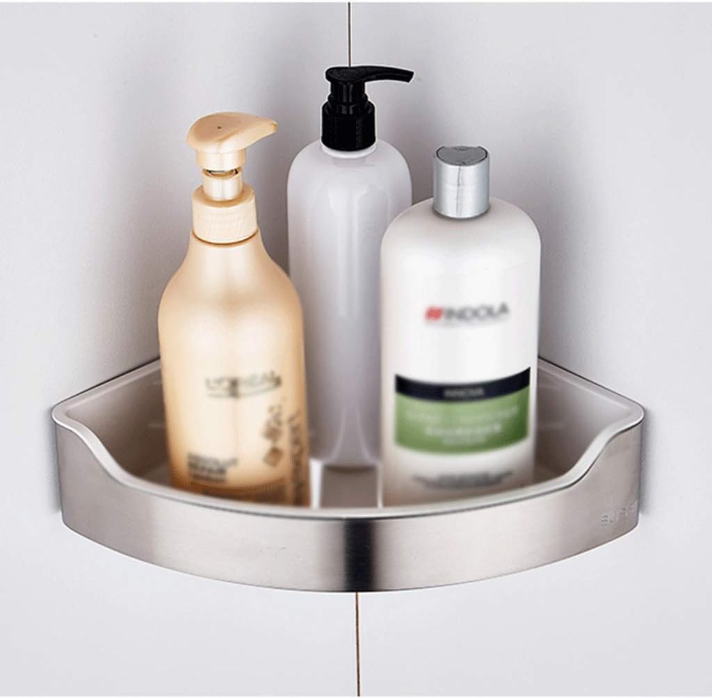 Shower Corner Shelf Wall Mounted Bathroom Storage Stainless Steel Satin Nickel