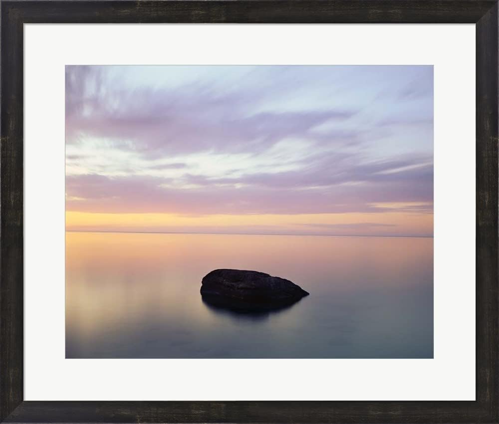 Rock at Sunset by Jim Becia Framed Art Print Wall Picture, Espresso Brown Frame, 27 x 23 inches