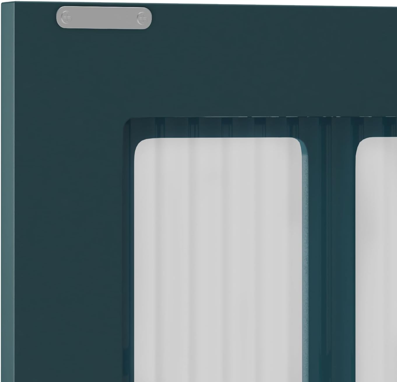 Polibi Wall Cabinet with Fluted Glass, Modern Wall-Mounted Storage with Towel Bar, Removable Shelves, Minimalist Design for Entryway Living Room Bathroom Dining Room, Easy Assembly, Dark Green