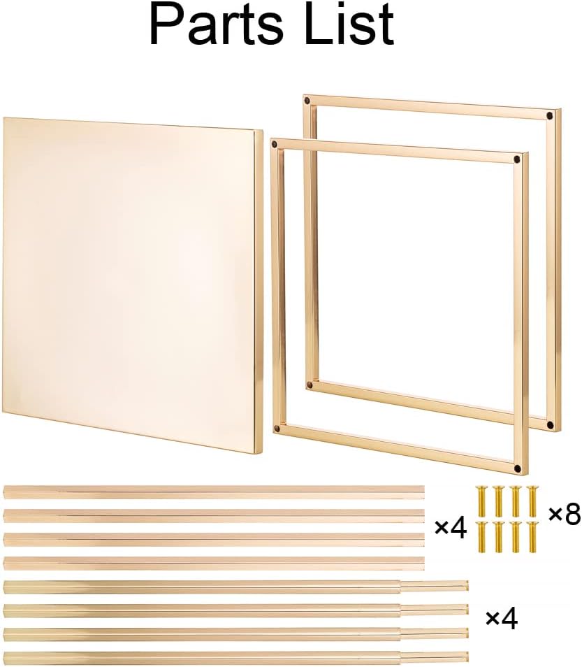 Gold Metal Cube Vase Stand for Wedding Centerpieces, 23.6in Tall, 10 Pcs