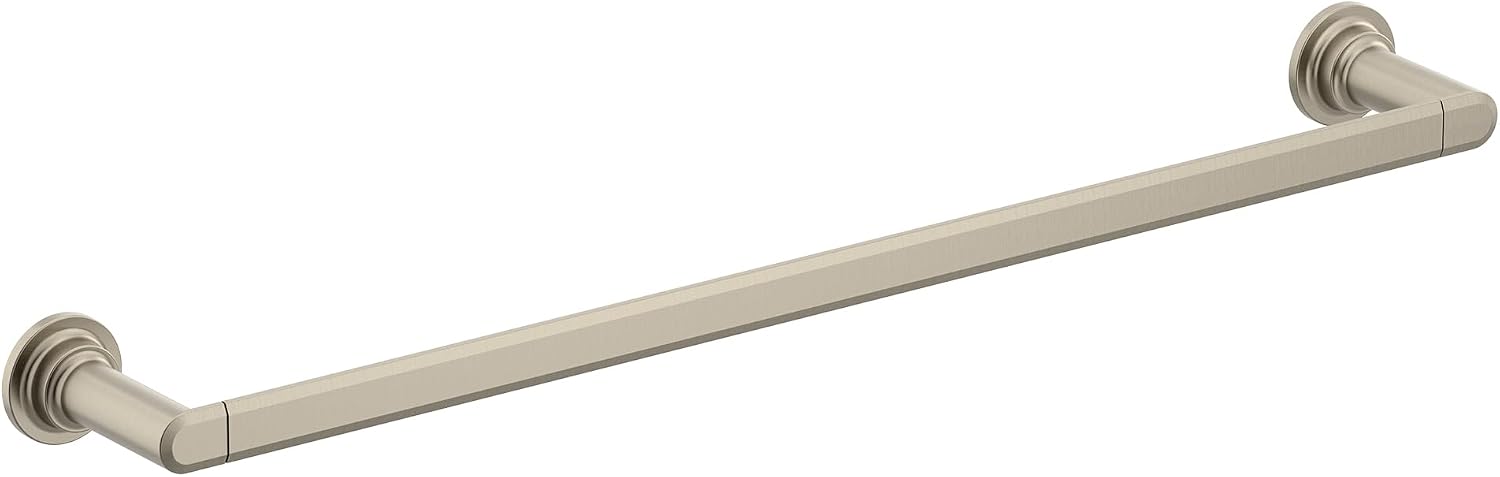 Moen Greenfield Brushed Nickel Towel Bar, Wall Mounted Bathroom Towel Rod, YB1724BN