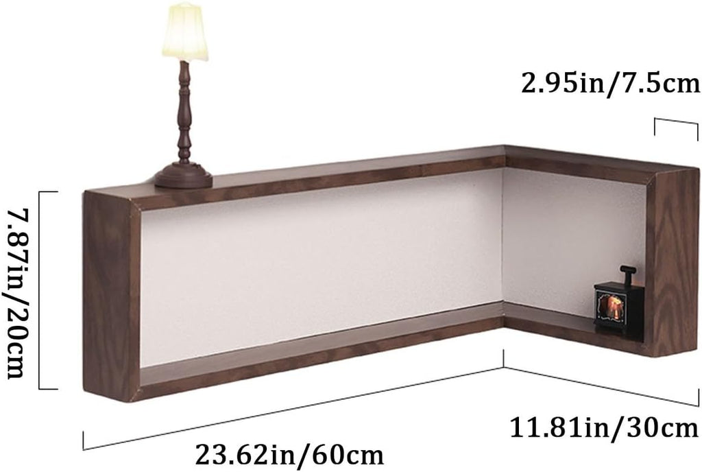 Wall Mounted Corner Shelf - Floating Shelves Save Space with Light Corner Display Shelf Stand Dustproof Storage, Heavy Duty Floating Shelves with LED Lights
