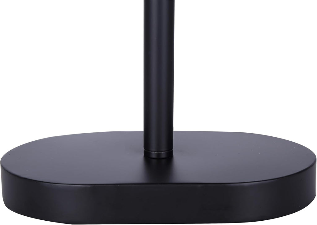 Canarm Kov 1-Light Table Lamp, 24-inch Minimalist Design with Matte Black Finish Metal Shade and Rotary Switch for Bedroom, Living Areas or Office