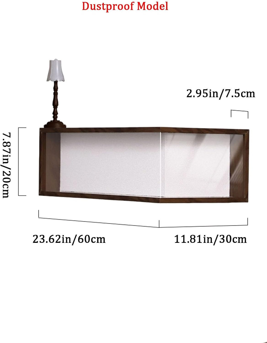 Wall Mounted Corner Shelf - Floating Shelves Save Space with Light Corner Display Shelf Stand Dustproof Storage, Heavy Duty Floating Shelves with LED Lights