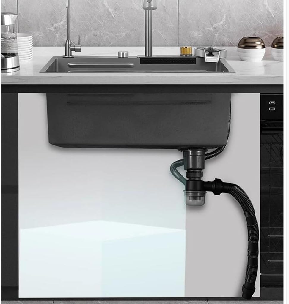 Kitchen Sinks, Single Bowl Siphon Sink Multifunctional Kitchen Sink Household Dishwashidishes Basin Large Single Bowl Sink (75 * 46 * 22Cm