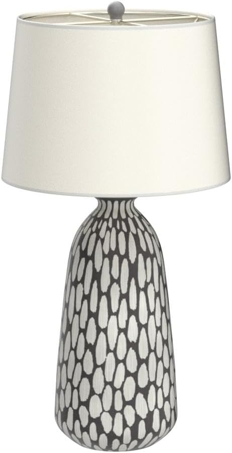 360 Lighting Carlton Modern Coastal Table Lamps 28 1/4' Tall Set of 2 Gray Wash Off White Fabric Tapered Drum Shade for Cottage Core Living Room Bedroom House Bedside Nightstand Home Office Family