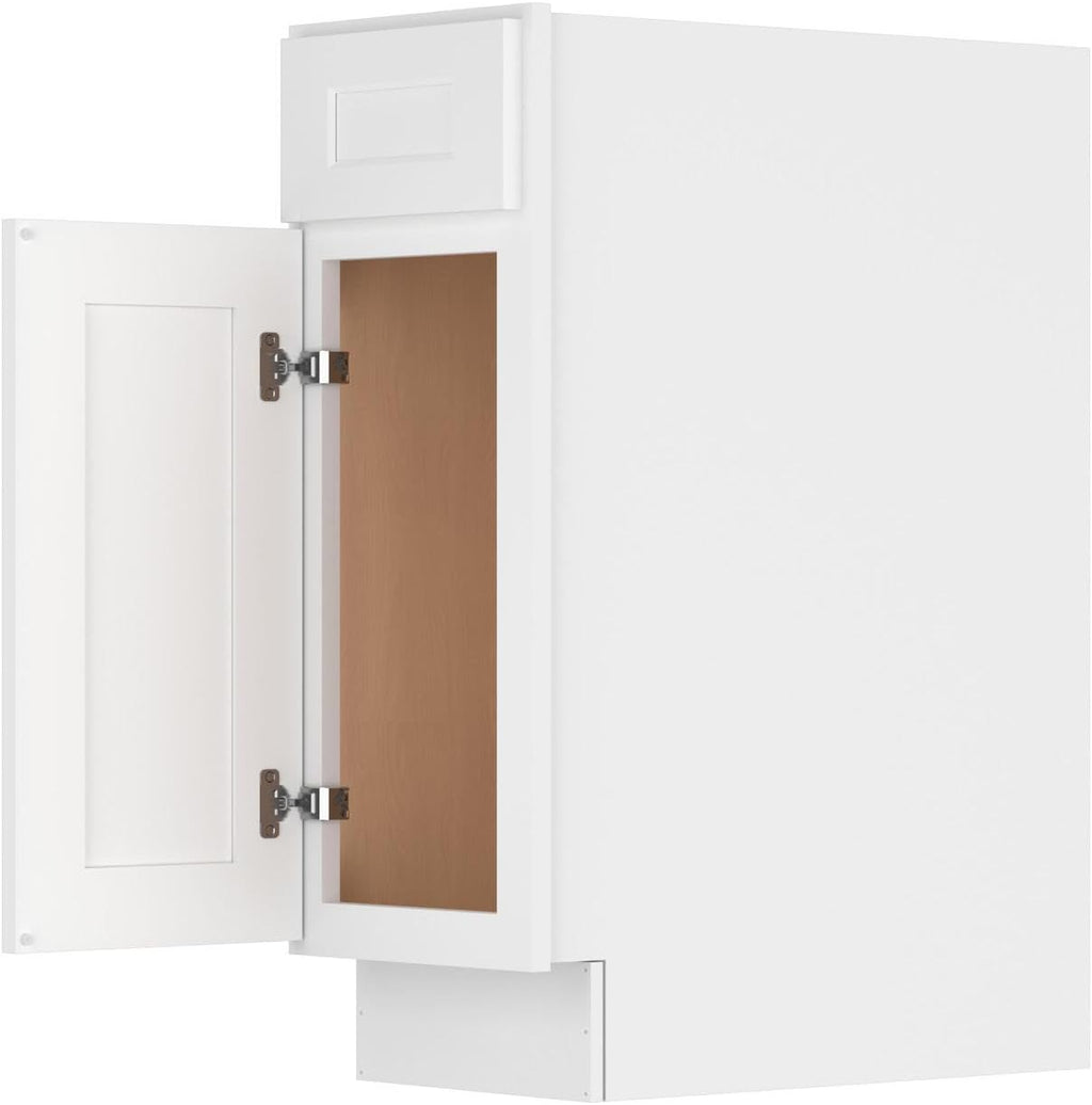 Furinno Shaker Drawer Base Kitchen Cabinet with 1-Door, Ready to Assemble, 24 D x 12 W x 34.5 H, White