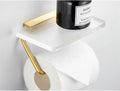 Brushed Gold Metal Bathroom Towel Rack Wall Mounted Acrylic Easy Clean Phone Holder Fashion Bathroom Accessories Set,Paper Holder