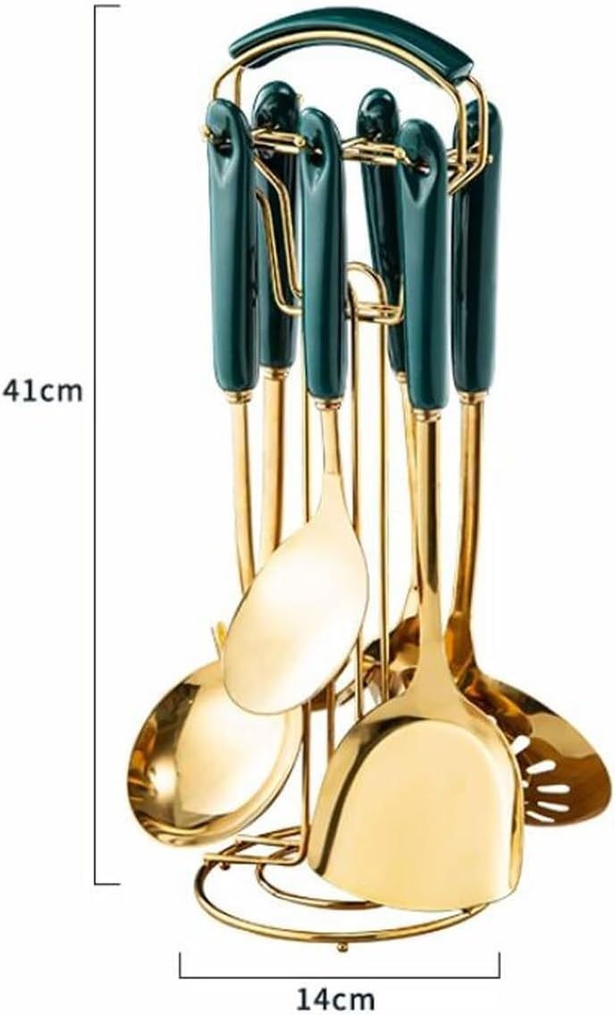 Cooking Utensils Sets Spoons for Cooking Spatulas Stainless Steel Cookware Dining Gadgets Spatulas Spoons 7 Pieces Kitchen Tools (White)